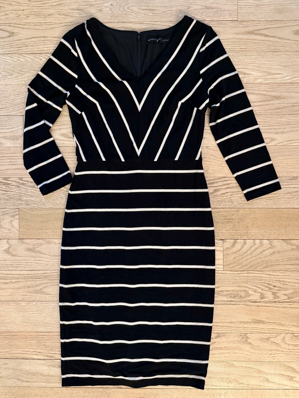 White House Black Market Striped V-Neck Sheath Dress 4